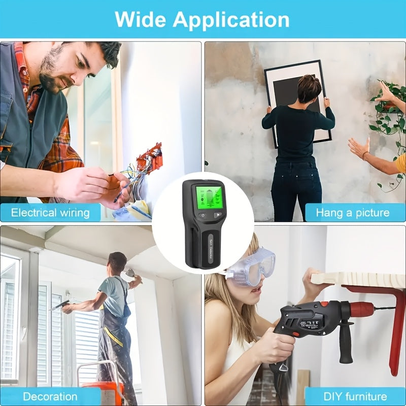 5-in-1 Stud Finder Wall Scanner Detects Wood Metal AC Wires Backlit Display Battery Operated