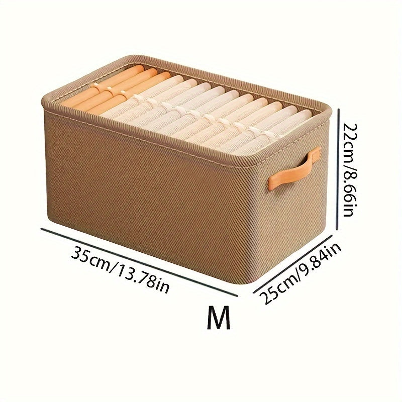 Juego de 3 cestas de almacenamiento multifuncionales para armario con asas para ropa, toallas, ropa de cama y juguetes