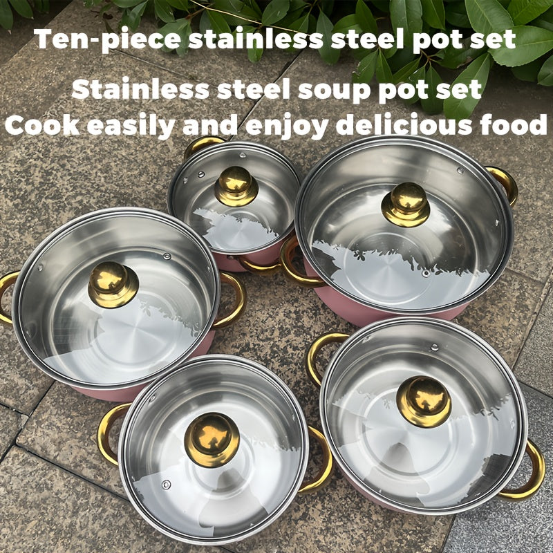 Katta zanglamaydigan po'latdan yasalgan sho'rva qozoni, pishirish, qovurish va tabiatda sayohat qilish uchun