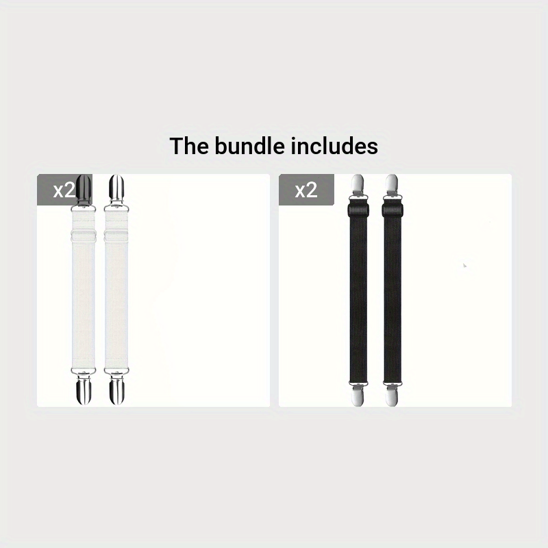 Set of 2 Non-slip Bed Sheet Clips Adjustable Fixers for Bed Sheets