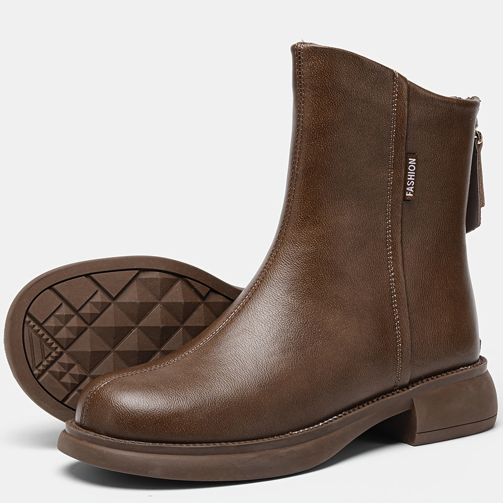 3429 Новые осенние и зимние женские ботинки с толстой подошвой, прямой цилиндрический дизайн