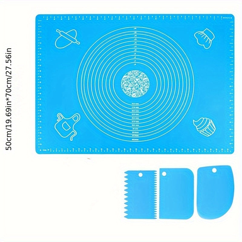 Silicone Pastry Mat Set Non-Stick Baking Mat Counter Mat Dough Board