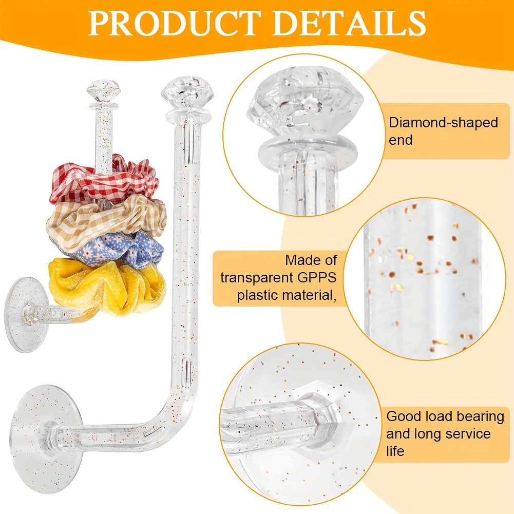 Ayollar va qizlar uchun tozalangan porloq soch aksessuarlari tashkilotchisi, devor sirtlari uchun qulf va boshbog'lar uchun tutqichlar