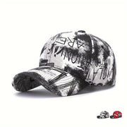 Graffiti Flower Cotton Baseball Cap Street Style Geometric Pattern Unisex
