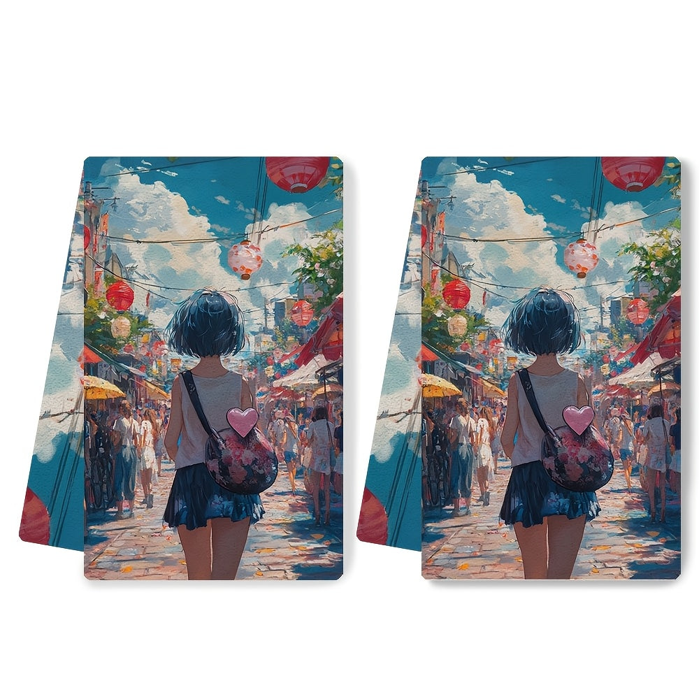 Zamonaviy uslubga ega, yuqori so'rilish qobiliyatiga ega va mashinada yuvish mumkin bo'lgan ultra yumshoq polyester oshxona sochiqlarining ikki to'plami. 40.64x60.96 sm o'lchamdagi qirg'oq mavzusidagi to'rtburchakli idish qo'l sochiqlari.