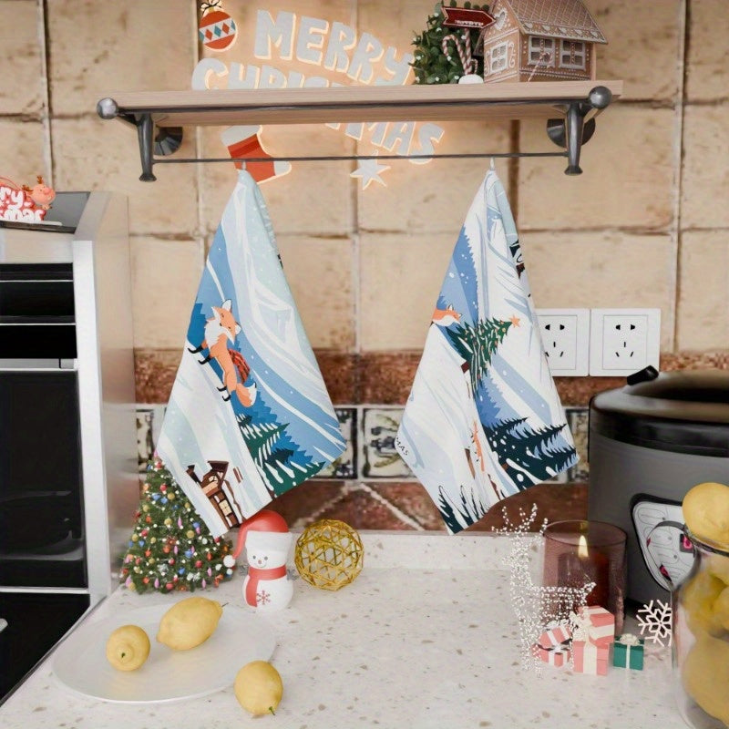 2 Pieces Winter Christmas Snowflake Snow Elk Wall Decor 18x66 cm