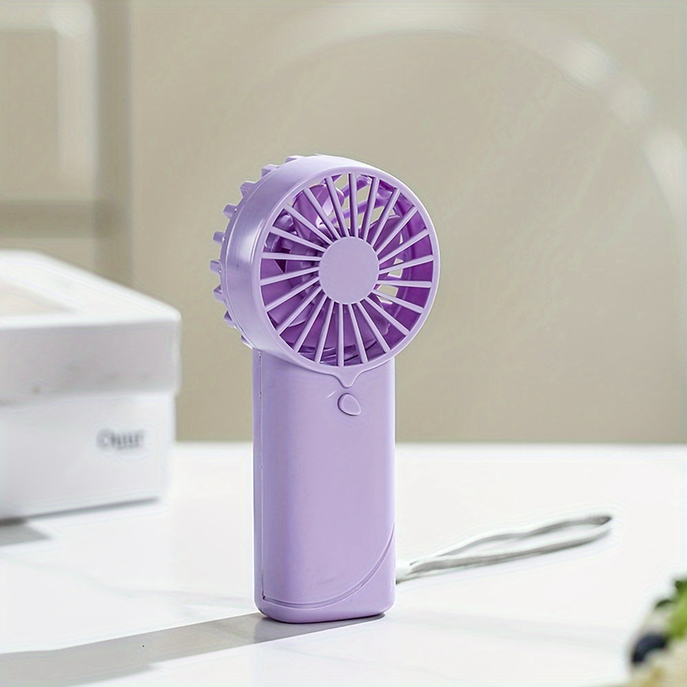 Портативный ручной вентилятор для офиса, отдыха на улице, путешествий и кемпинга с элегантным дизайном, работающий на 2 батарейках типа AA