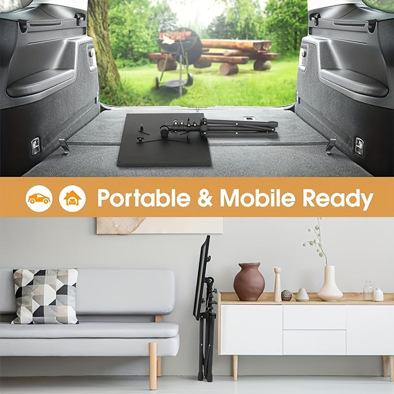 Soporte ajustable para proyector y portátil en acero inoxidable, altura de 30cm a 66cm