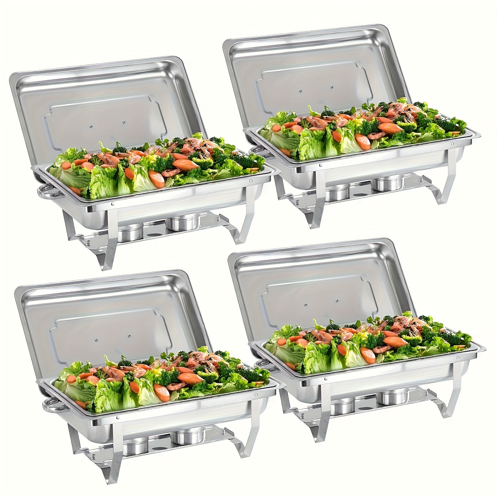 Rectangular Buffet Warmer Set with Lid Stainless Steel Hot Cup for Catering and Parties