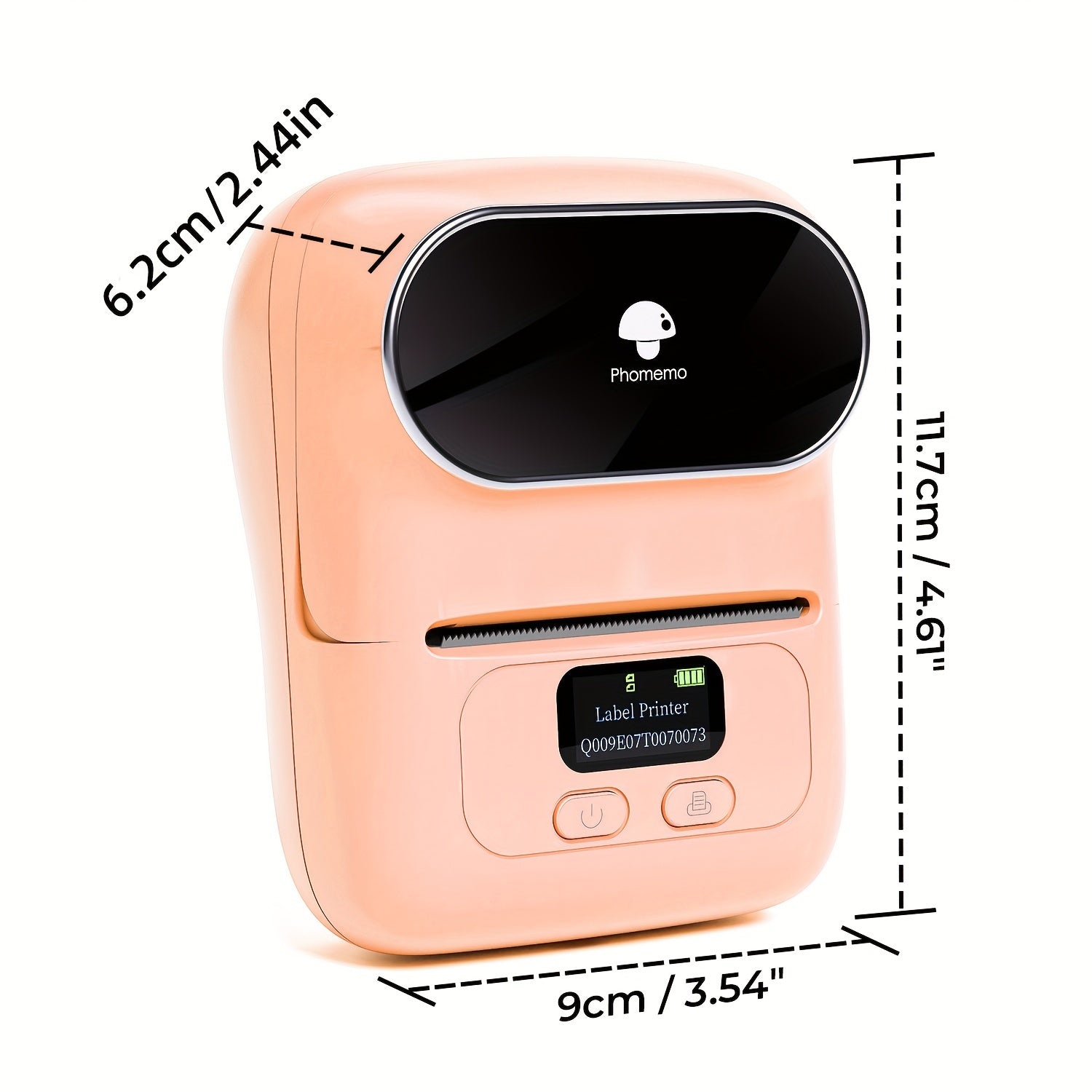 Portable Thermal Label Printer for IOS Android Small Business Office Black 40x30mm