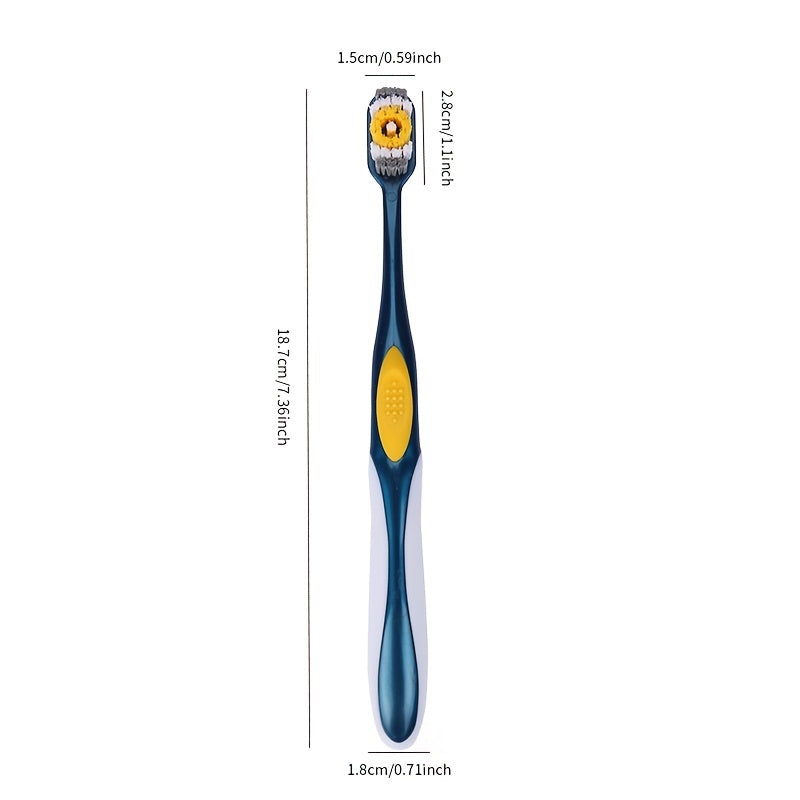 Set of 6 Adult Hard Nylon Bristle Travel Toothbrushes Lightweight