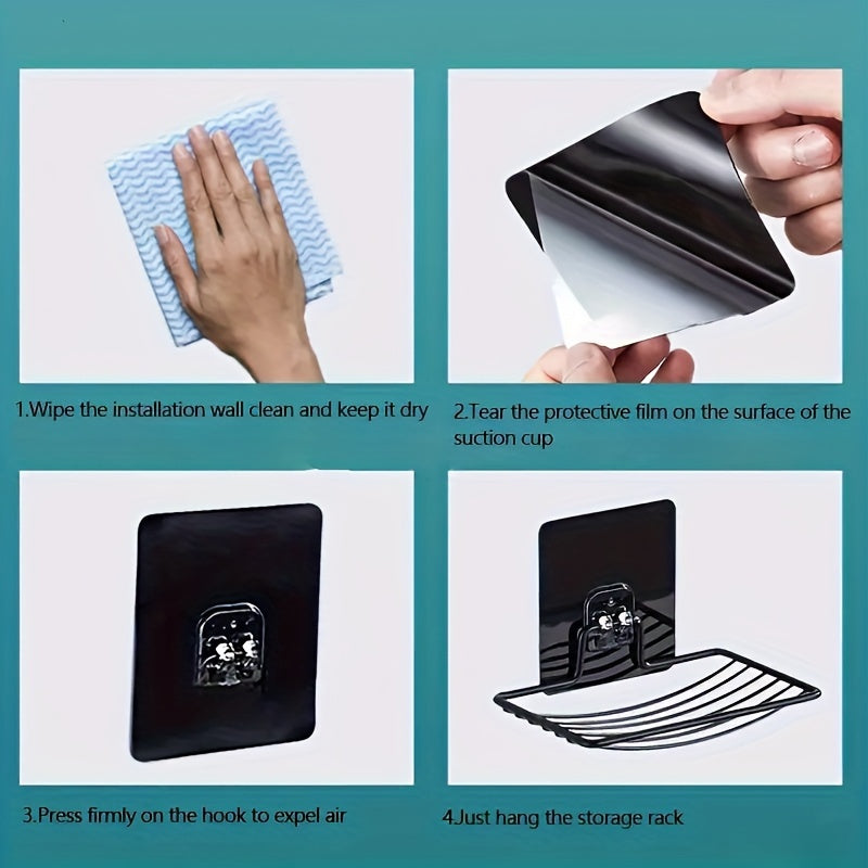 Stainless Steel Bathroom Storage Rack Self-Adhesive Shower Shelf for Organization