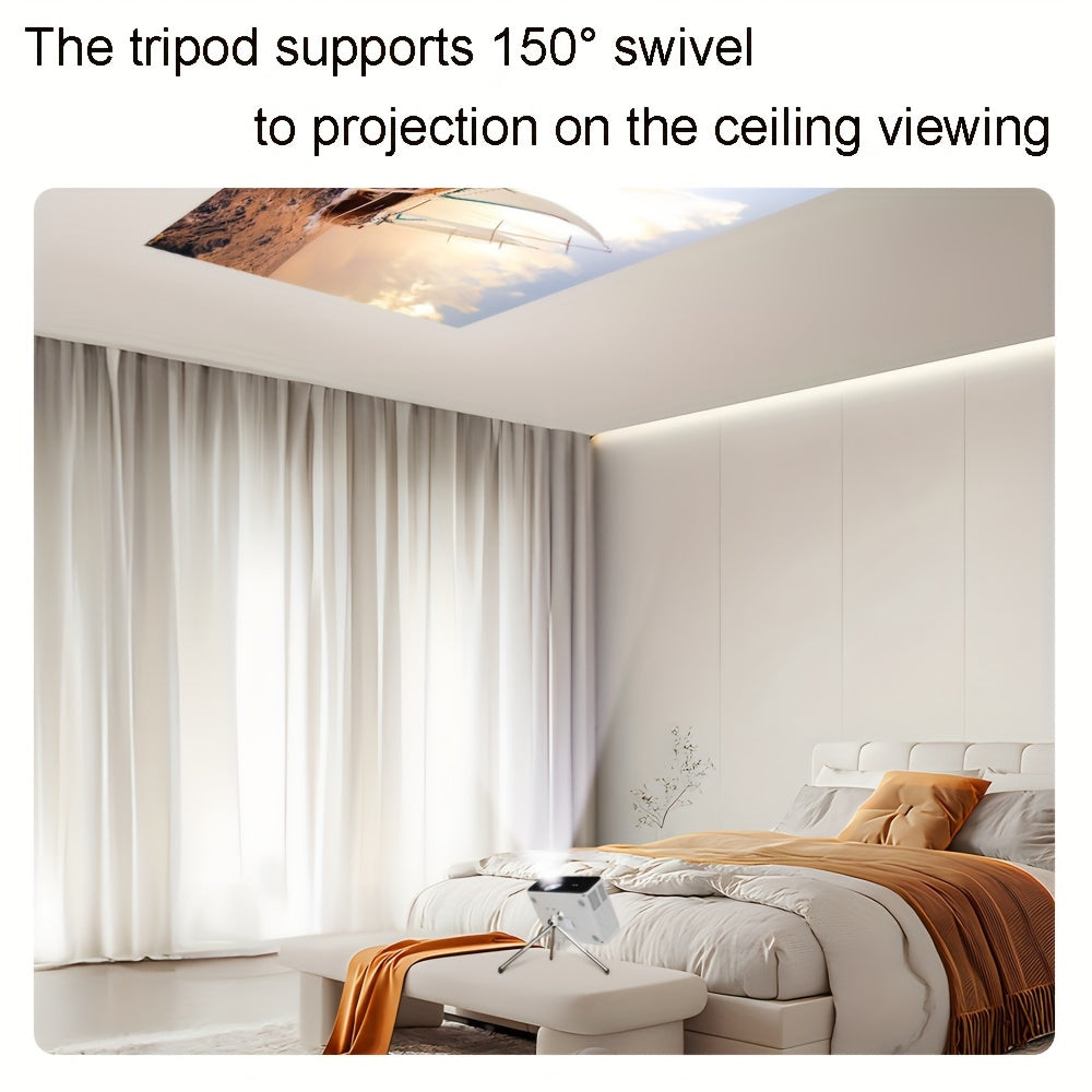 Портативный мини-видеопроектор 1080P 4K с поддержкой автоматической трапеции, Wi-Fi, Android