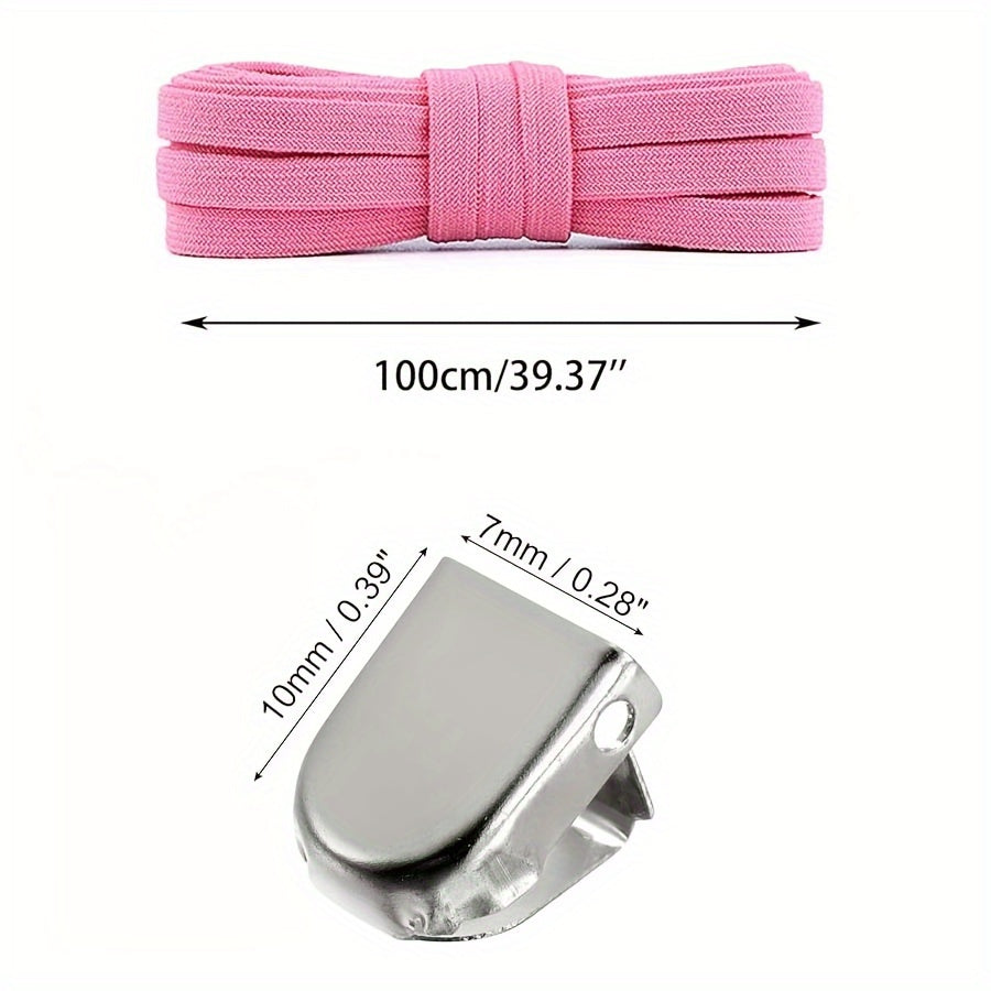 Unisex Elastic No-Tie Shoelaces Durable Rubber Blue White for Sneakers