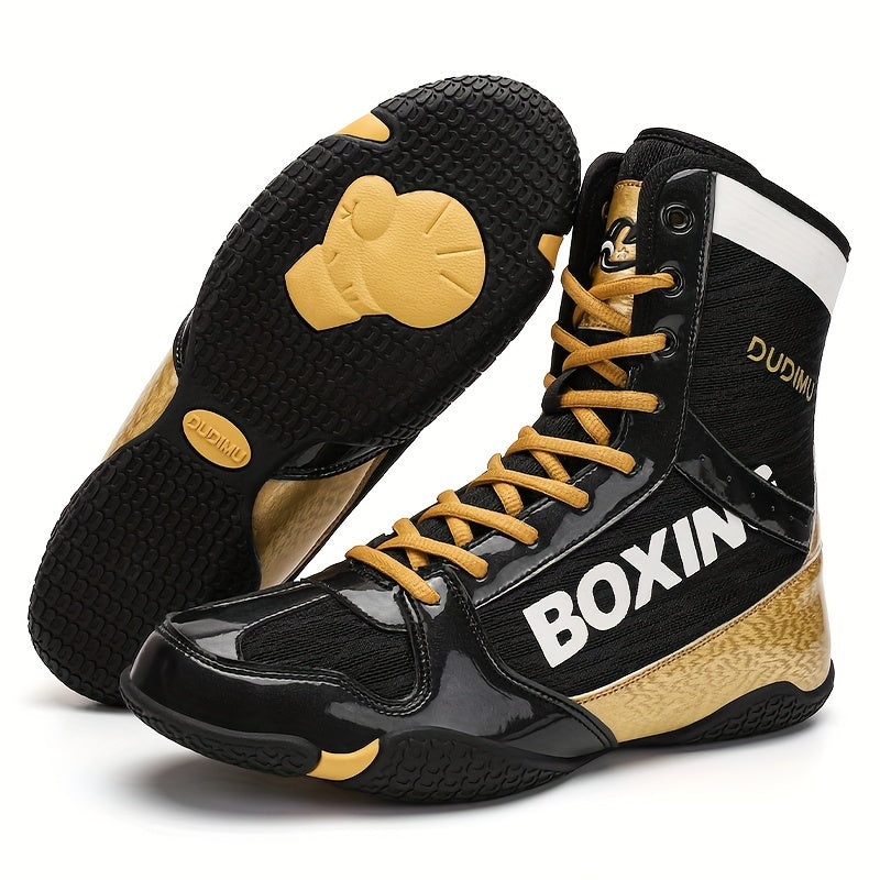 Men's Indoor Boxing Shoes Microfiber Synthetic Leather Rubber Sole Training Competition