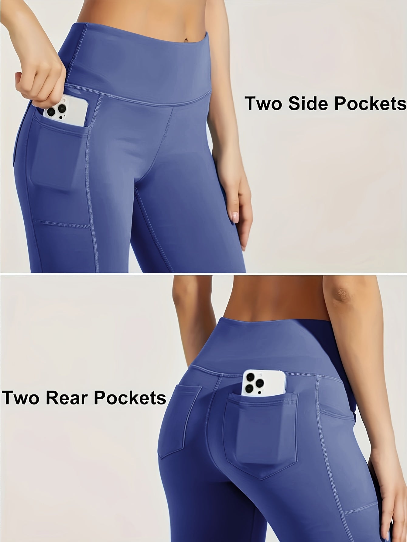 Plus Size Women's Yoga Pants with Phone Pocket Casual Sportswear