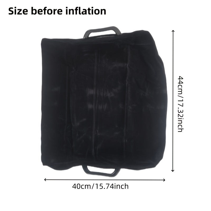 Inflatable Love Pillow for Couples Black Polyester Sturdy Lightweight Romantic