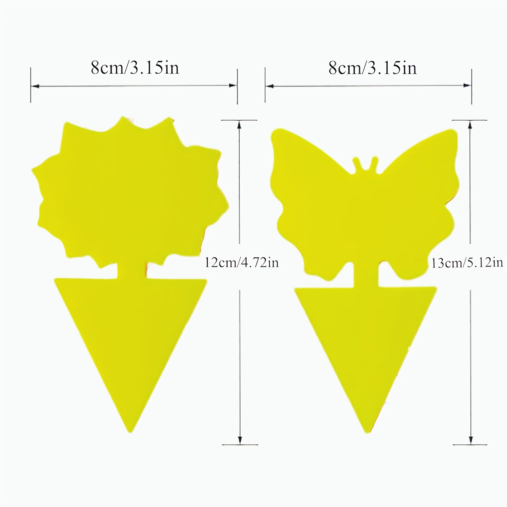 Trampas de insectos con mariposa amarilla y girasol, tableros de pegamento de doble cara, fácil de limpiar