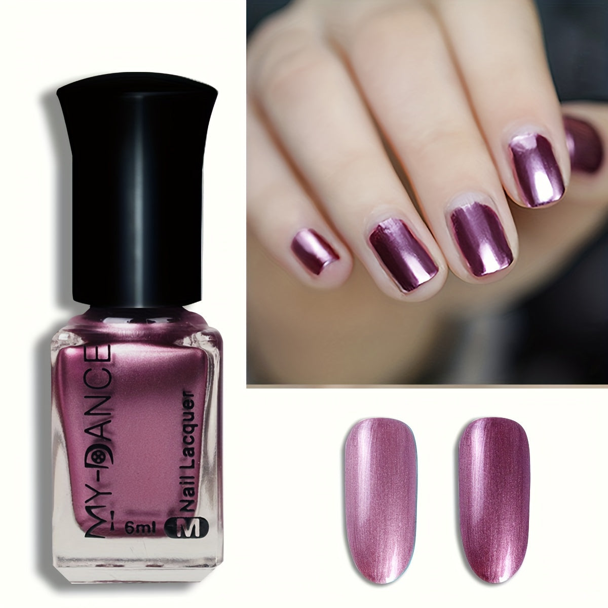 Women Golden Titanium Nail Polish Multi-Color High Gloss Quick-Dry