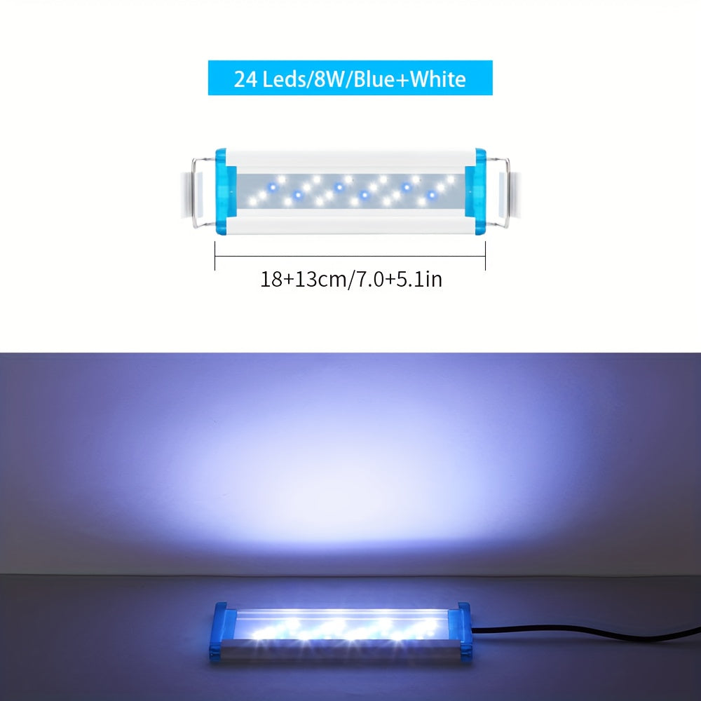 Ultra-Thin LED Aquarium Light Blue White Spectrum 220V for Fish Tank Landscaping