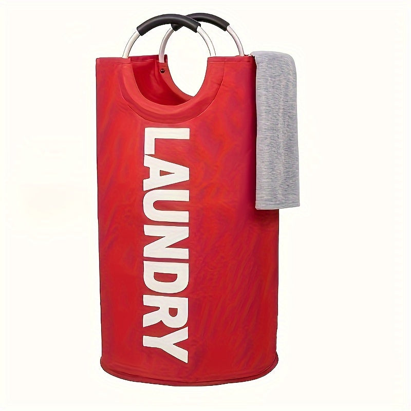 Qora suv o'tkazmaydigan kir yuvish savati 90L yig'iladigan mato qutisi, yostiqlangan tutqichlar bilan