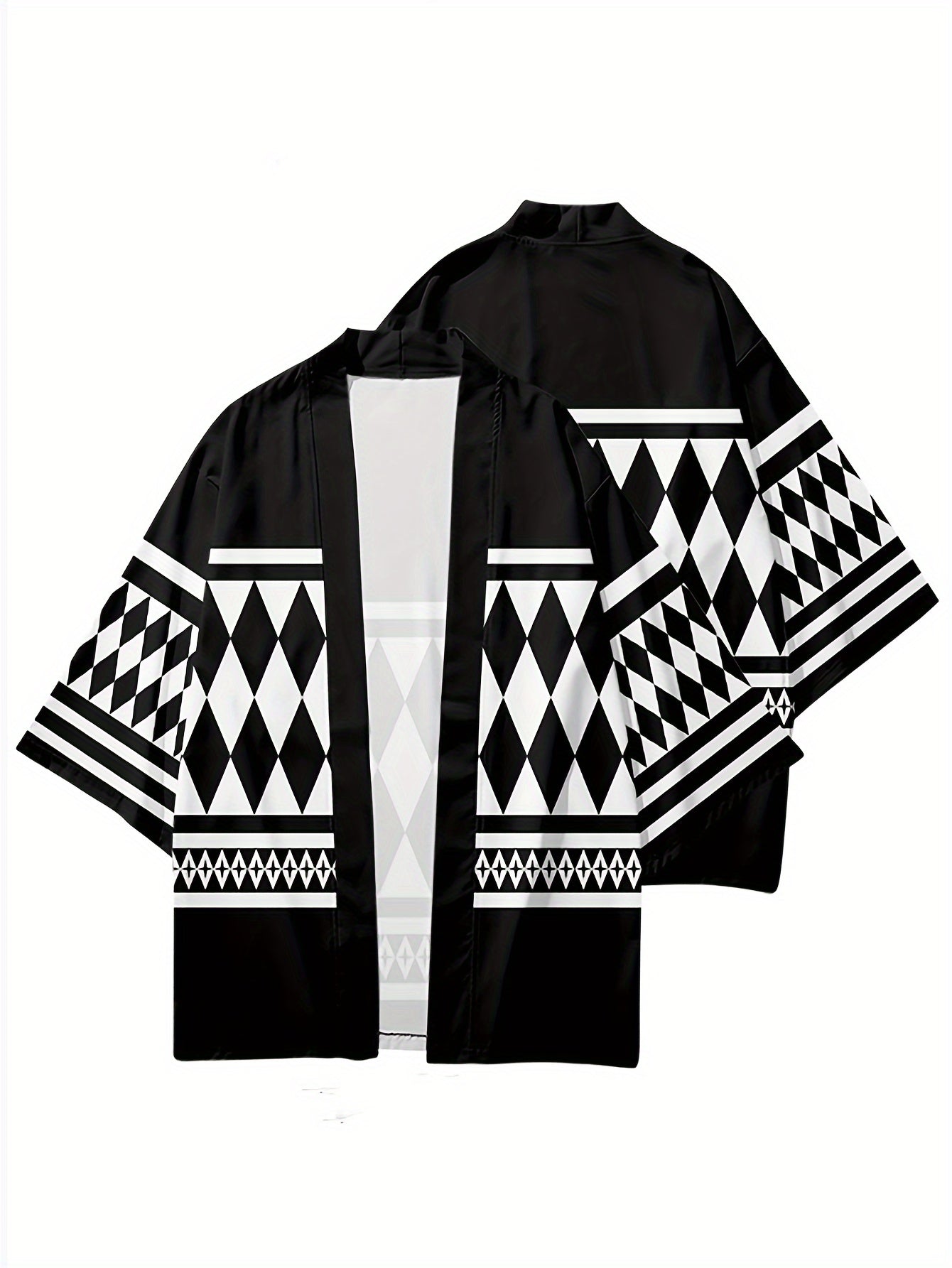 Men's Checkered Loungewear Kimono Robe Nightgown Polyester Casual Indoor Wear