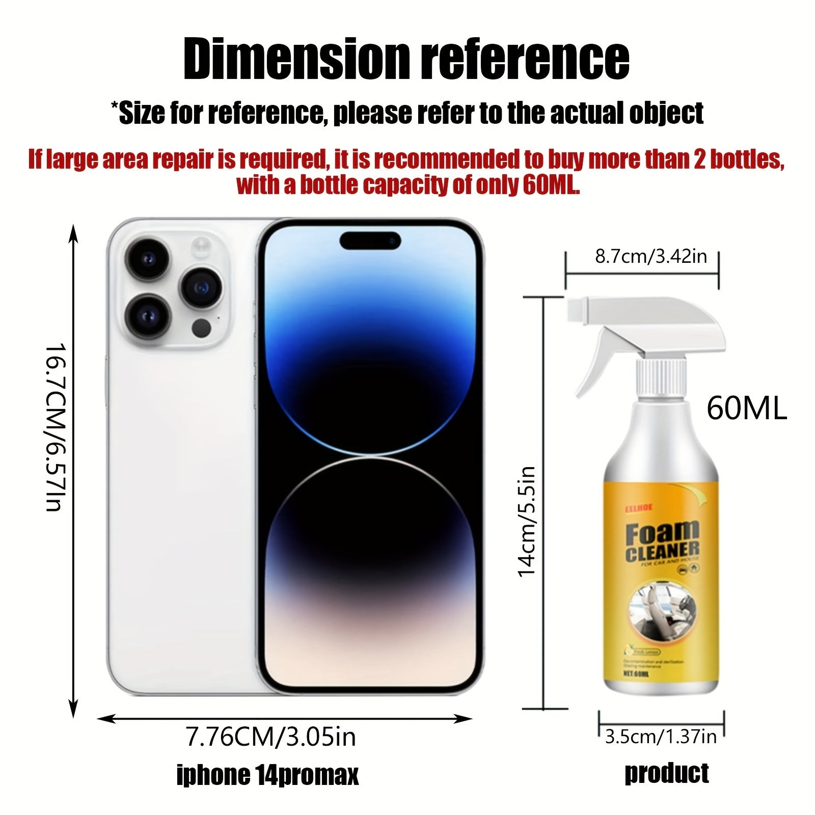 Limpiador de espuma para coche multiusos para la limpieza de superficies interiores