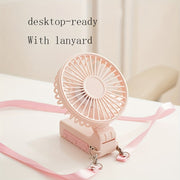 Foldable USB Rechargeable Umbrella Fan with Clip Mini Handheld Desk Fan 1200mAh Battery