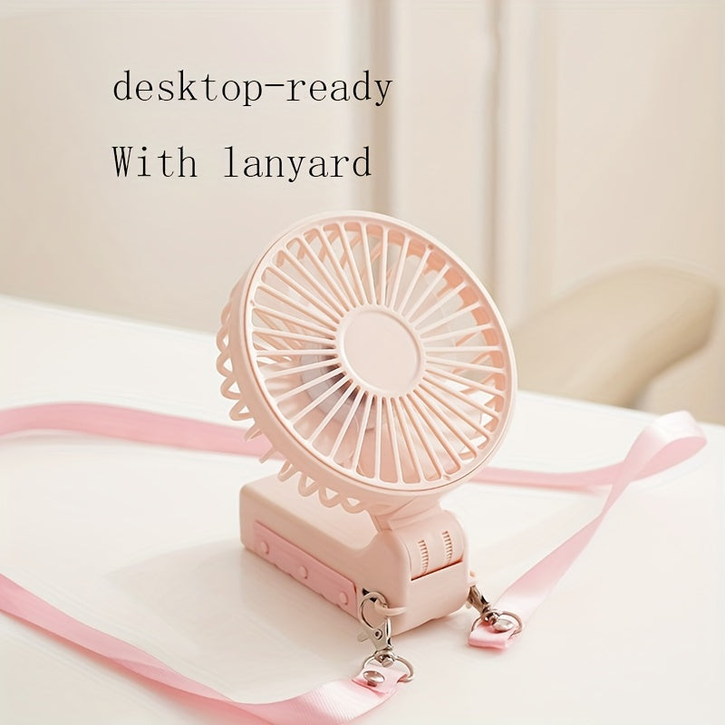 Foldable USB Rechargeable Umbrella Fan with Clip Mini Handheld Desk Fan 1200mAh Battery