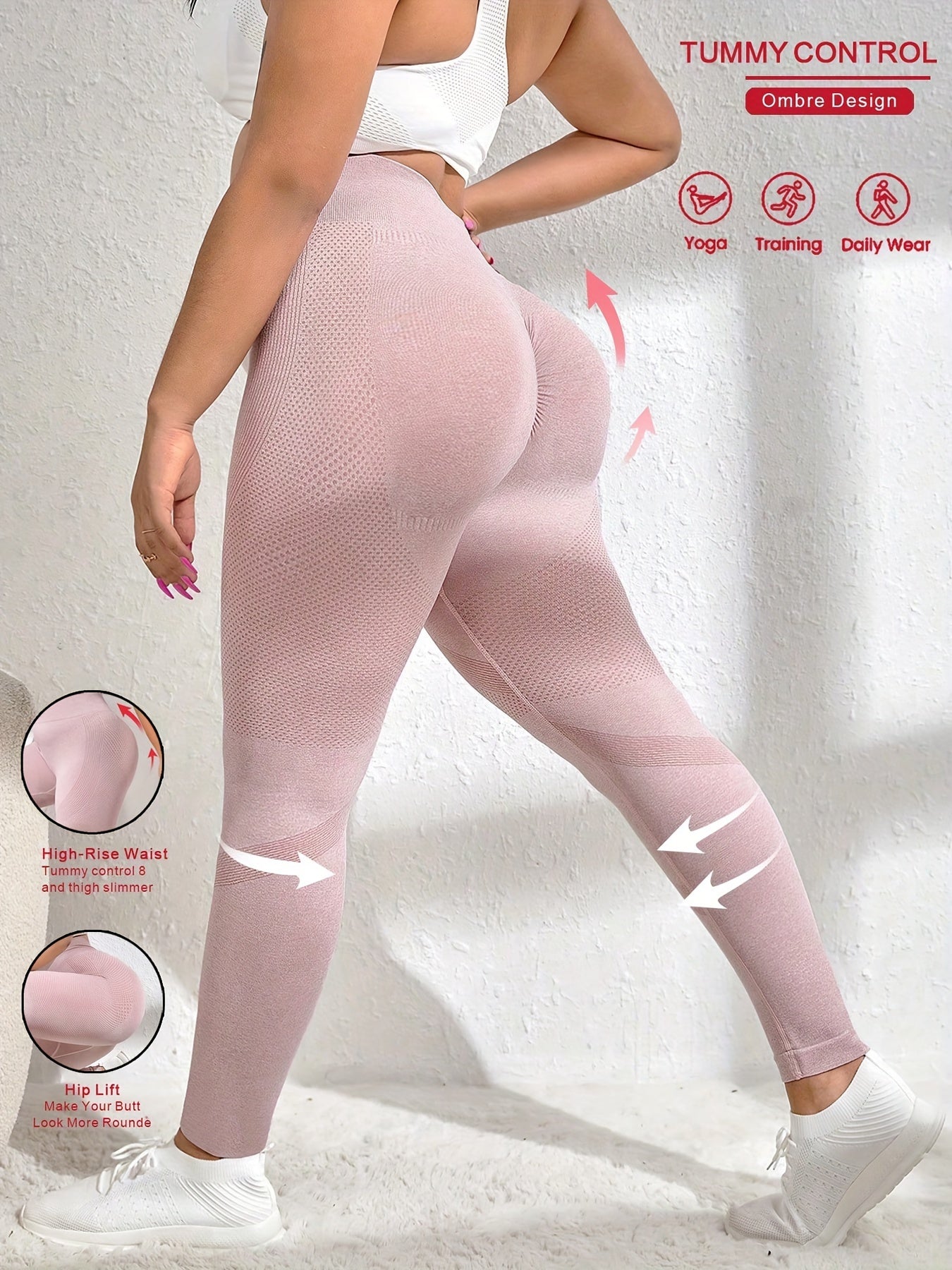 Women's High-Waist Peach Lift Yoga Leggings with Quick-Dry and Seamless Design