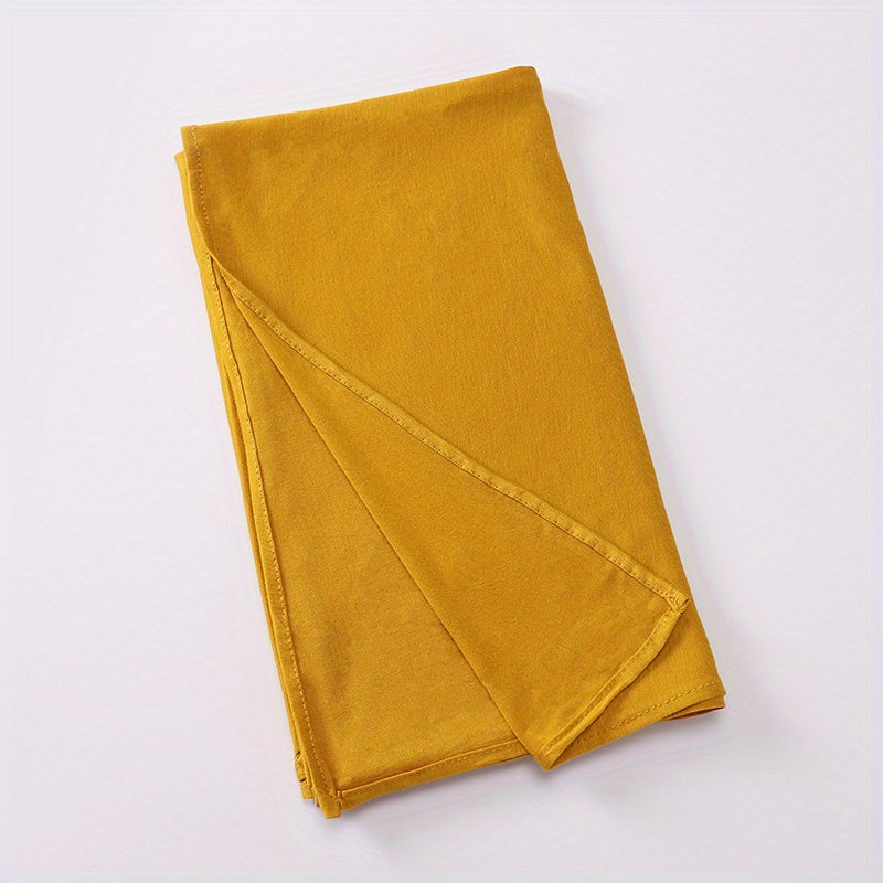 Yogʻonli rangli polyester hijab sharf, nozik va elastik tikilgan bosh sharf, elegant koʻrinish uchun