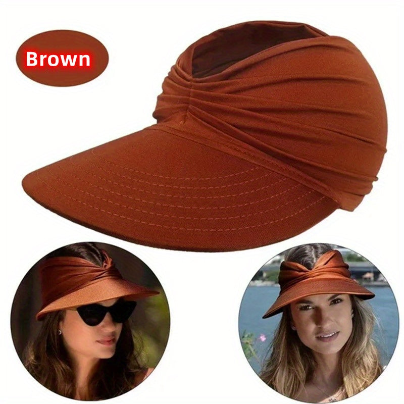 Women’s Sun Hat Nylon Woven Beach Hat with Sun Protection for Spring Summer Autumn