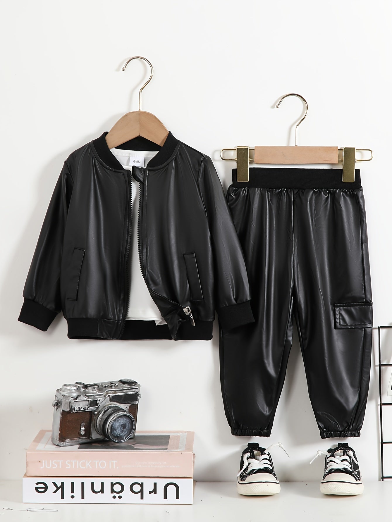 Conjunto de 2 piezas para niños: chaqueta cortaviento y pantalones casuales para primavera y otoño