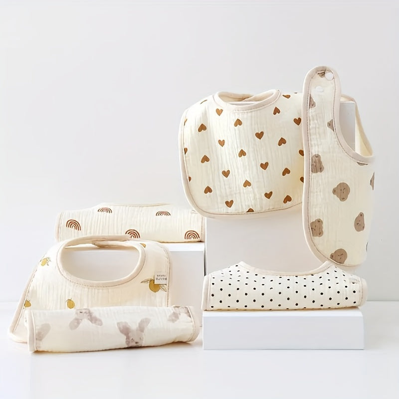 Babero de baba para bebé con diseño en forma de U de gasa de seis capas para prevenir el regurgitado