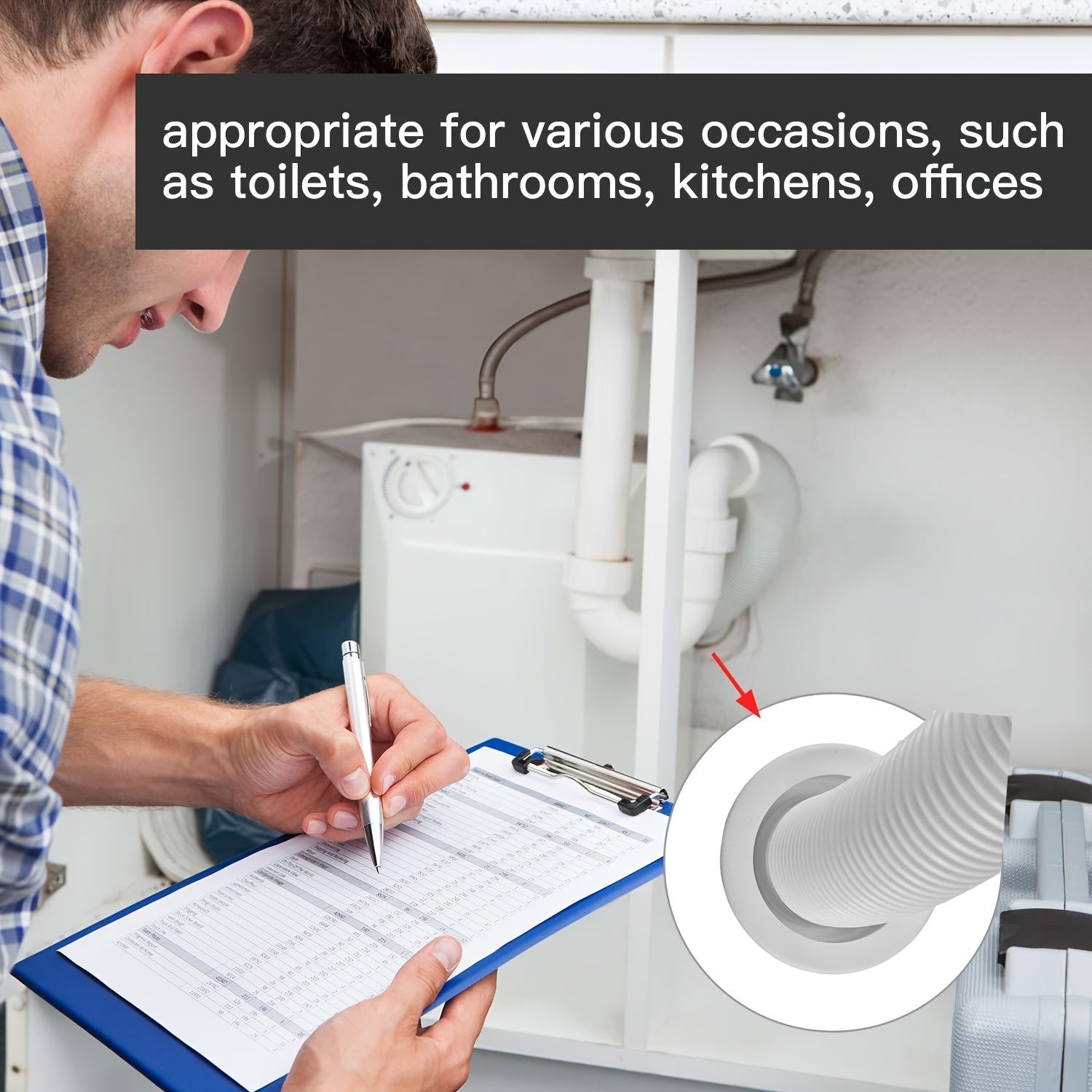 2 Pack Silicone Drain Hose Seals Odor-Proof Flexible Plugs for Bathroom Kitchen