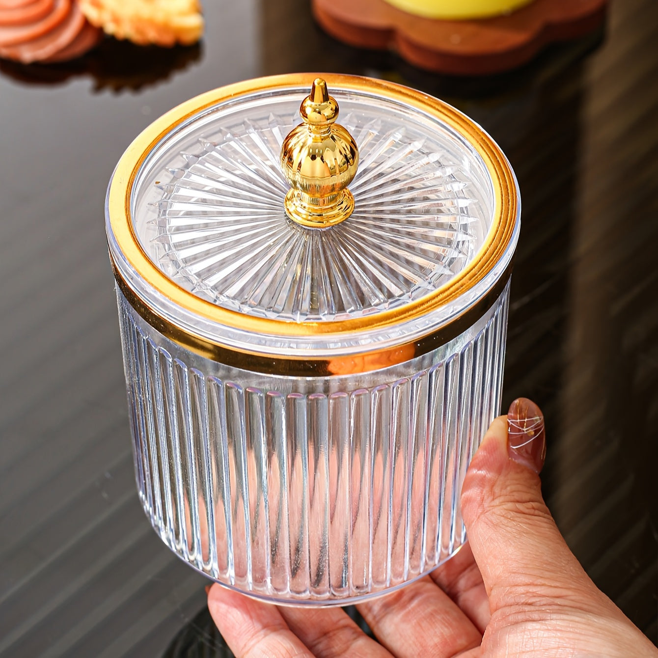 Airtight Round Storage Jar for Dried Fruits and Spices - Reusable Nordic-Inspired Container