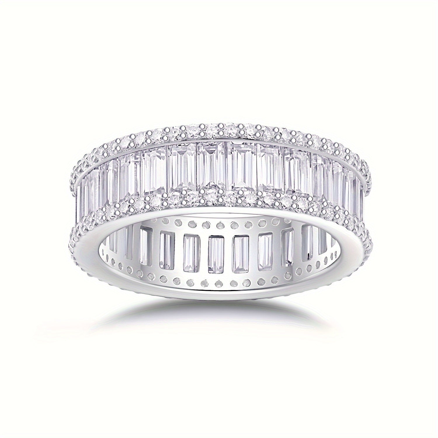 Sterling Silver Moissanite Eternity Ring for Women Men Wedding Engagement Anniversary