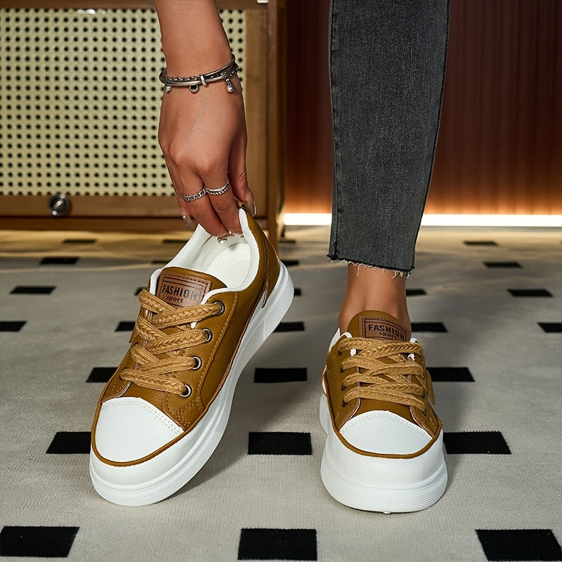 Women'S Casual Lightweight Skateboard Sneakers Low Top Breathable Fabric