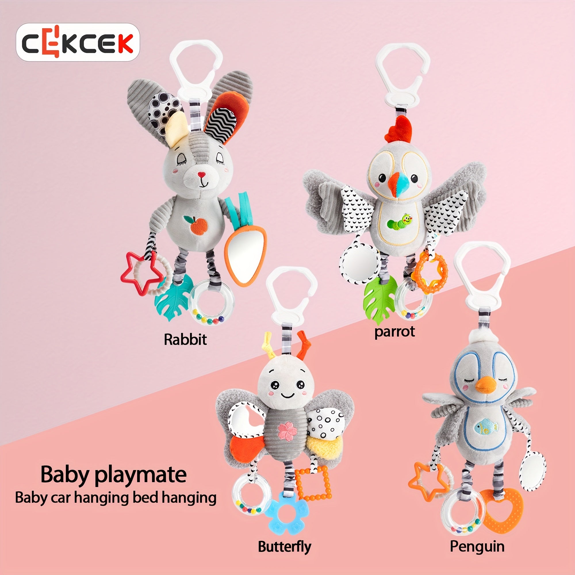 Cute Animal Plush Toy for Babies Nursery Car Seat Stroller Soft Stuffed Animal Gift