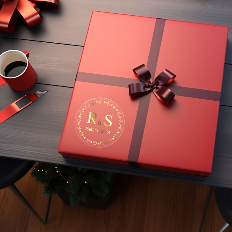 Golden Round Bottle Label, Customizable Design, PET Material, Elegant Packaging