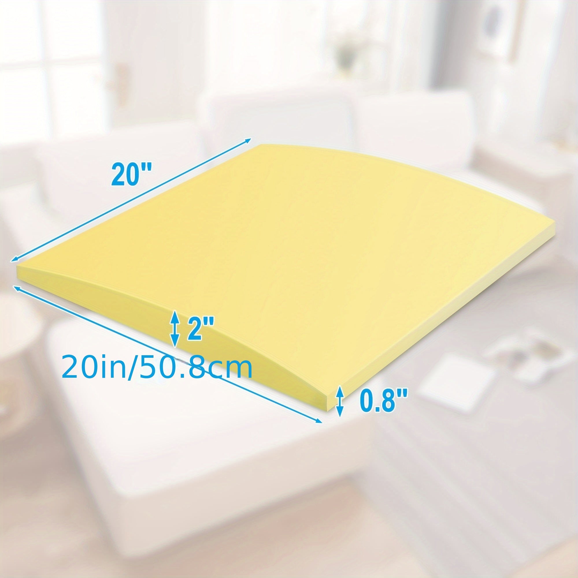 Two Pieces High-Density Foam Sofa Cushion Supports 50.8x50.8cm for Furniture Repair