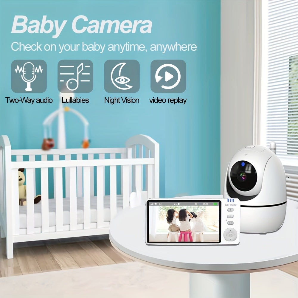 Smart Monitor Camera with Infrared Night Vision 720p Video Two-Way Audio Temperature Detection Rechargeable Battery