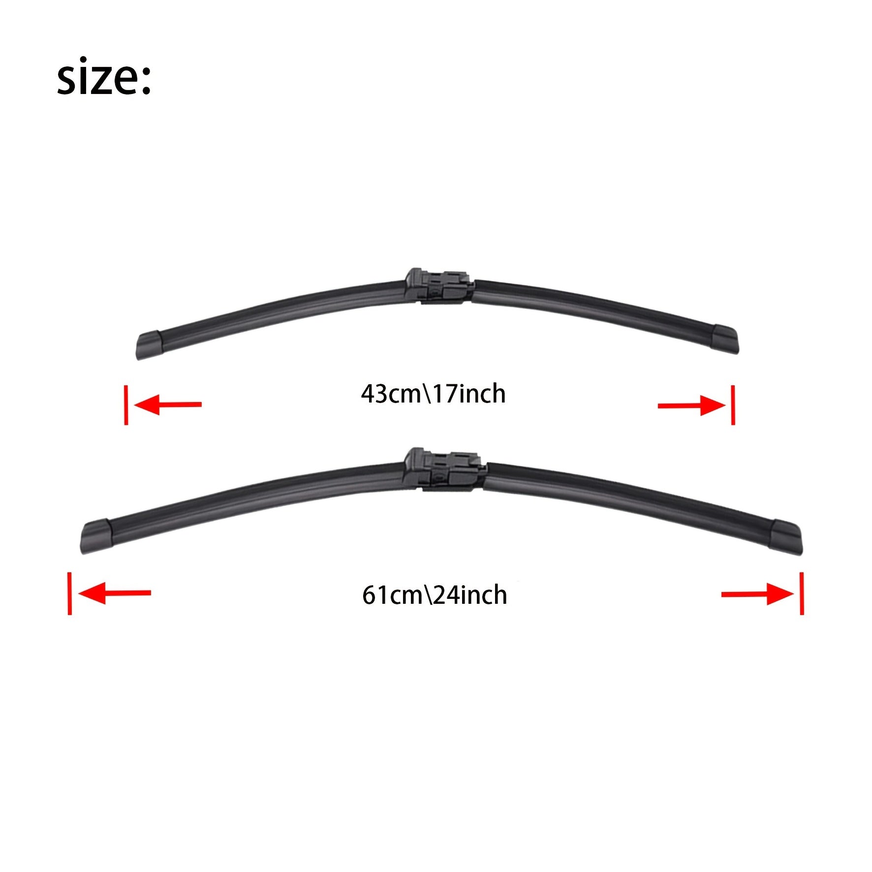 Front Windshield Wiper Blades 24/43.18 Cm, Boneless, Compatible with 2021-2023 SUVs