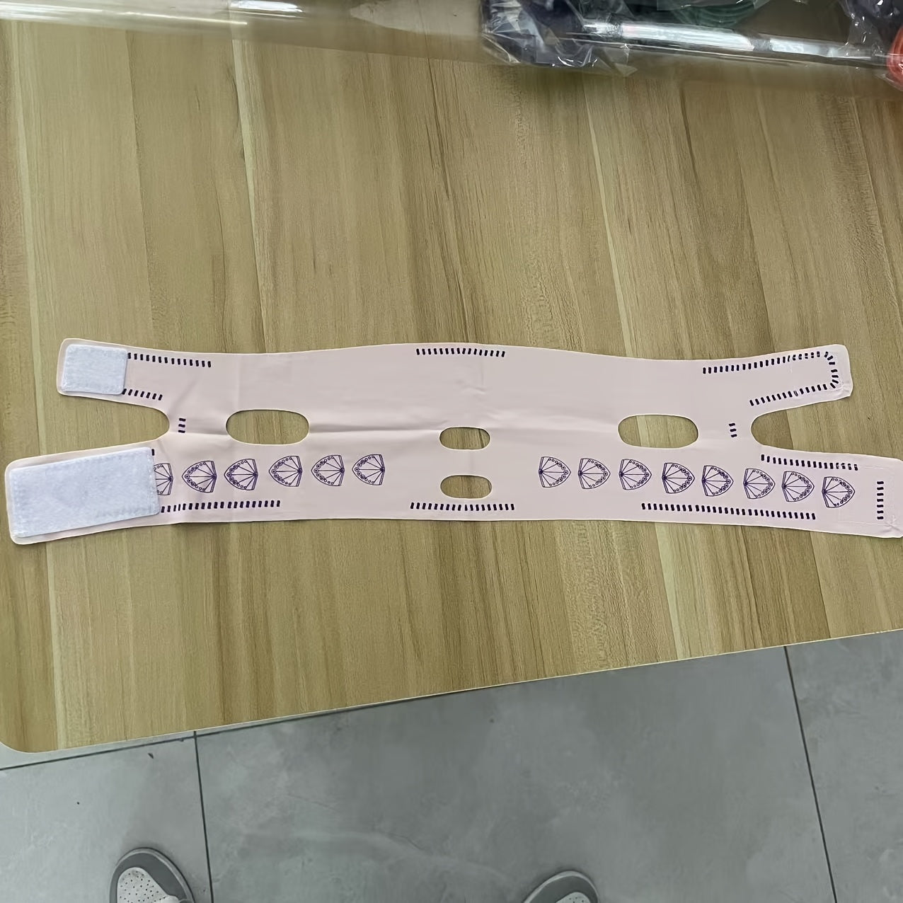 Invisible V-Line Face Shaping Bandage Double Chin Reducer Jawline Tightener White Diamond Pattern