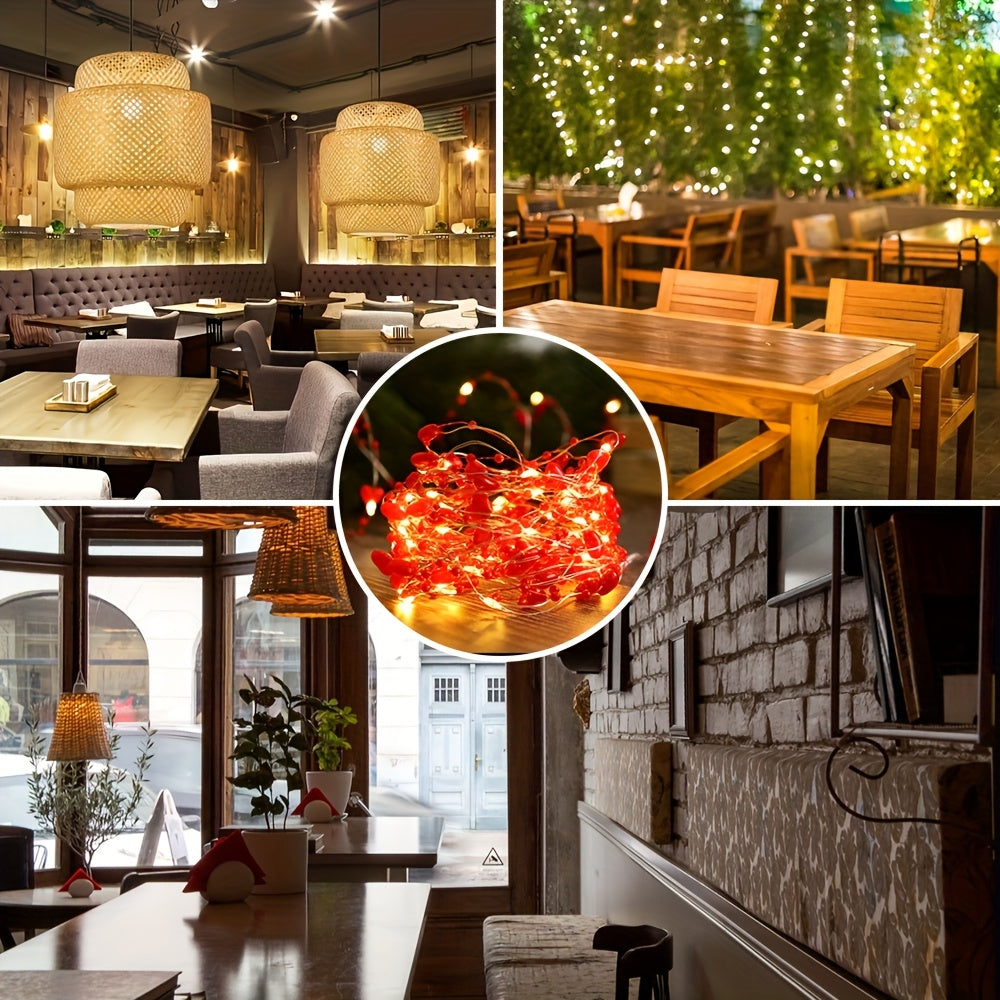 Warm White Pearl String Lights 20/50 LED Battery Operated Fairy Lights for Bedroom Wedding Decor