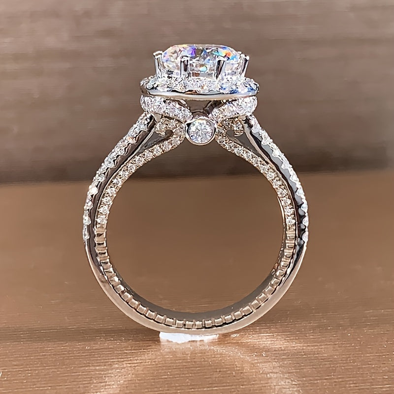 2 Karat Moissanite nikoh uzukasi minimalistik Sterling kumush sovgʻa qutisi