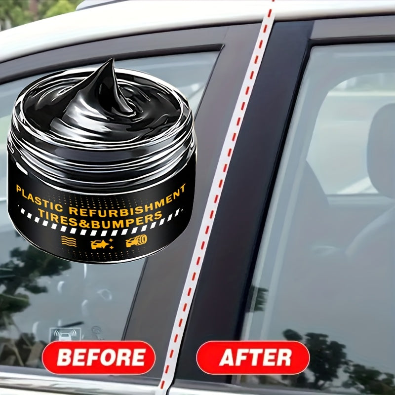 Black Plastic and Rubber Restorer Cream for Bumpers and Tires