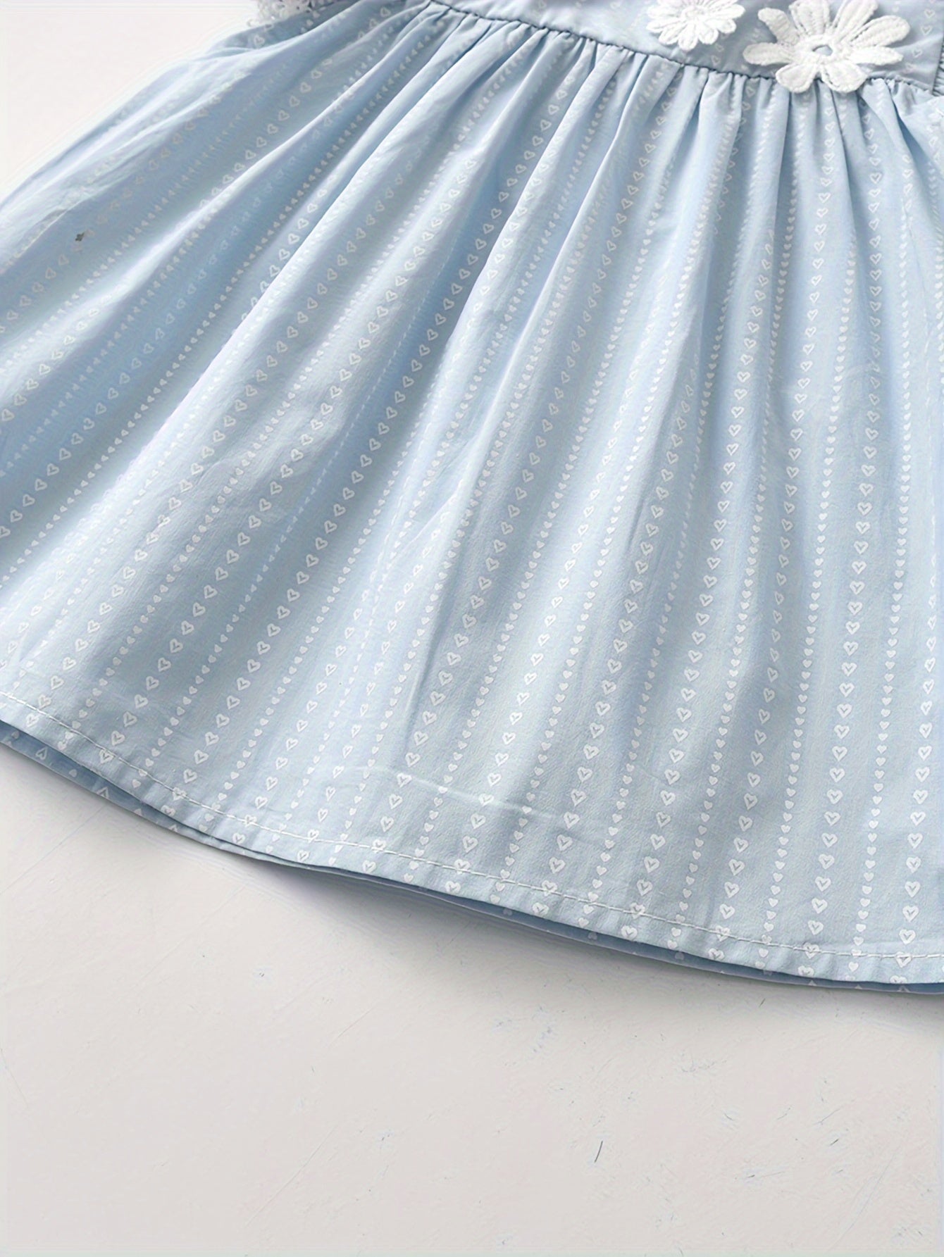 Girls Summer Outfit Set with Flower Pattern Lace Dress Pants and Headband for Toddler Baby Girls