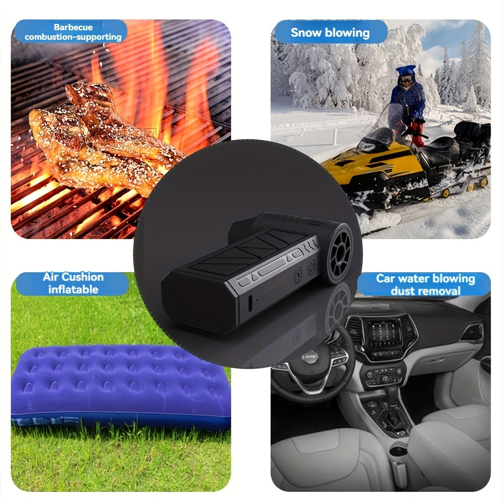 USB Rechargeable Handheld Fan with 130000RPM Brushless Motor for Camping and Outdoor Use