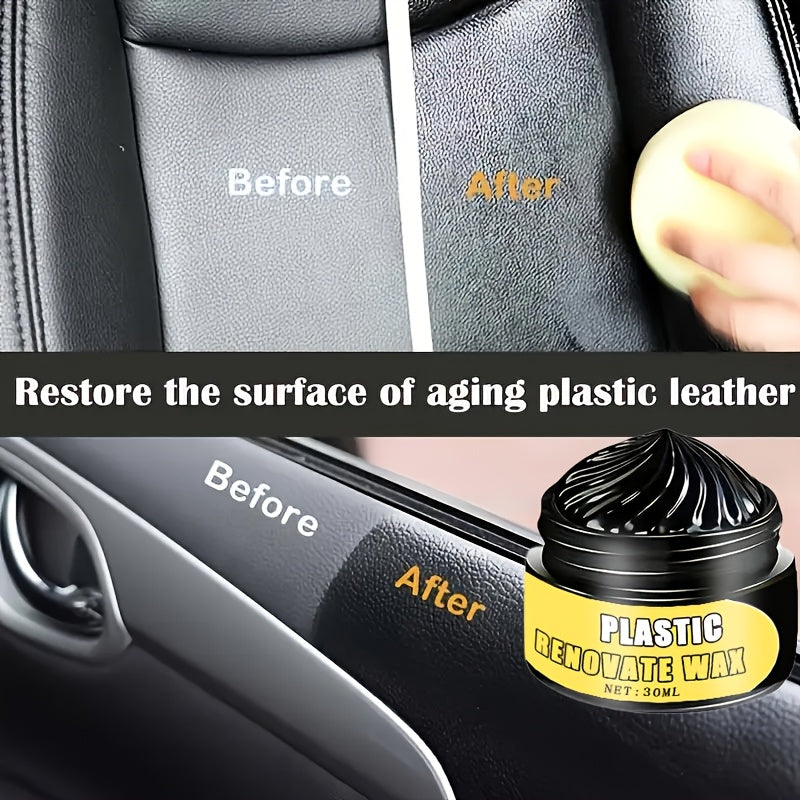 Набор для восстановления интерьера автомобиля: черная панель приборов и блеск для винила, воск для шин, бальзам